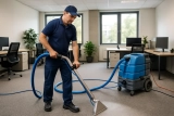 Professionele reiniging van projecttapijt voor frisse, representatieve werkvloeren